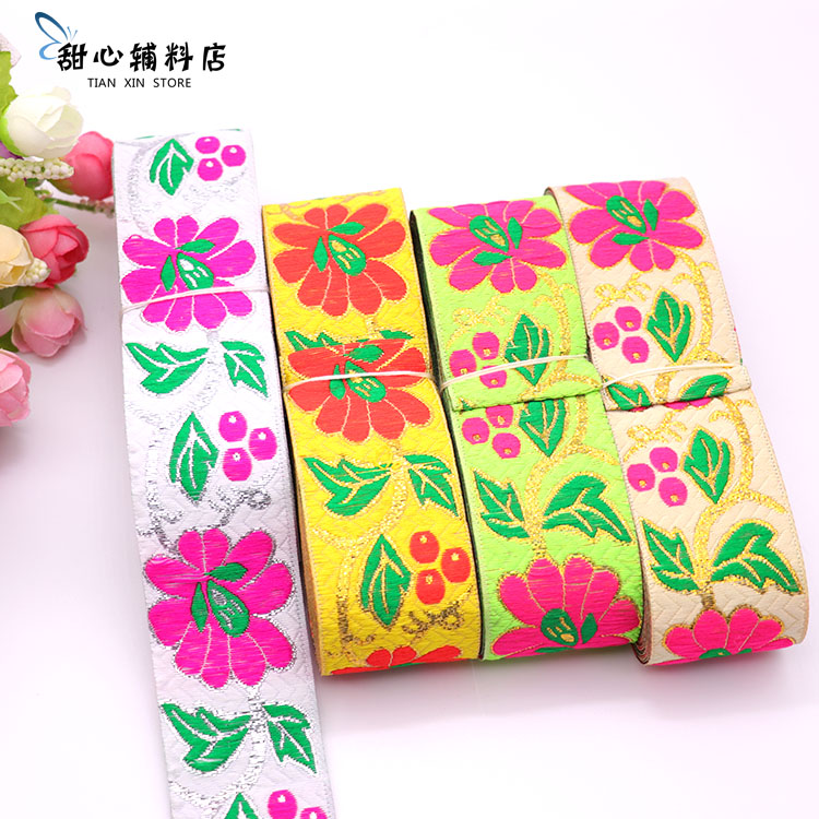 Summer 4cm Miao Lace National Clothing Accessories Minority Embroidered Webbing Bouyi Ethnic Lace Diy Accessories
