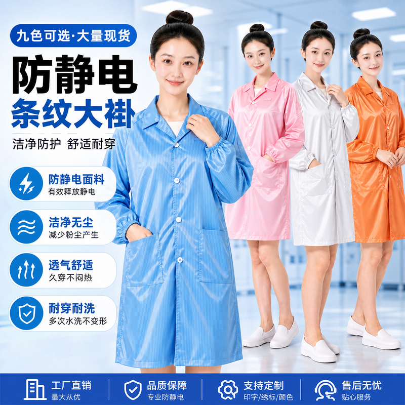 Anti-Static Clothing Workwear with Hood, Blue and White, for Electronics Factory, Food Workshop, Unisex Protective Long Dust-Free Coat Anti-Static Clothing Workwear with Hood, Blue and White, for Electronics Factory, Food Workshop, Unisex Protective Long Dust-Free Coat