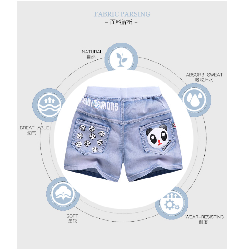 Trai quần short 2018 mùa hè trẻ em mới của jeans trong quần áo trẻ em lớn của Hàn Quốc phiên bản của phần mỏng của nam bé mặc quần nóng