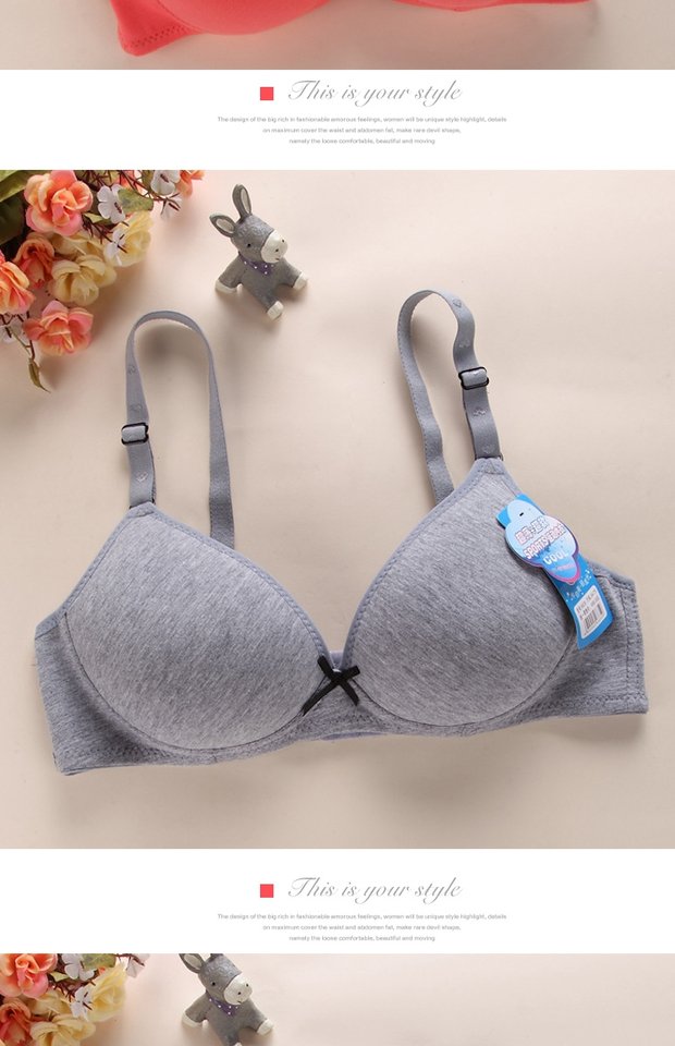 Ưu đãi đặc biệt màu thuần cô gái áo ngực thời kỳ phát triển áo ngực không có vòng thép cotton học sinh trung học đồ lót mỏng mềm xốp áo ngực đẹp
