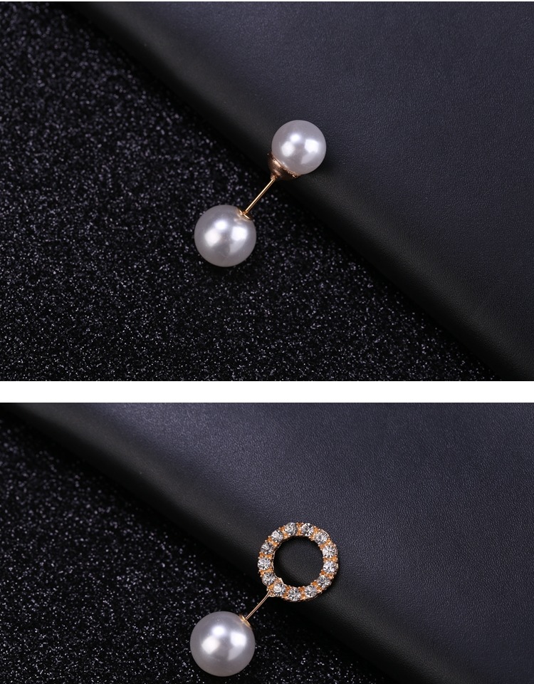 Hàn Quốc giả ngọc trai chống ánh sáng trâm pha lê từ cổ áo len cổ áo pin khóa áo len áo khoác phụ kiện huy hiệu kute