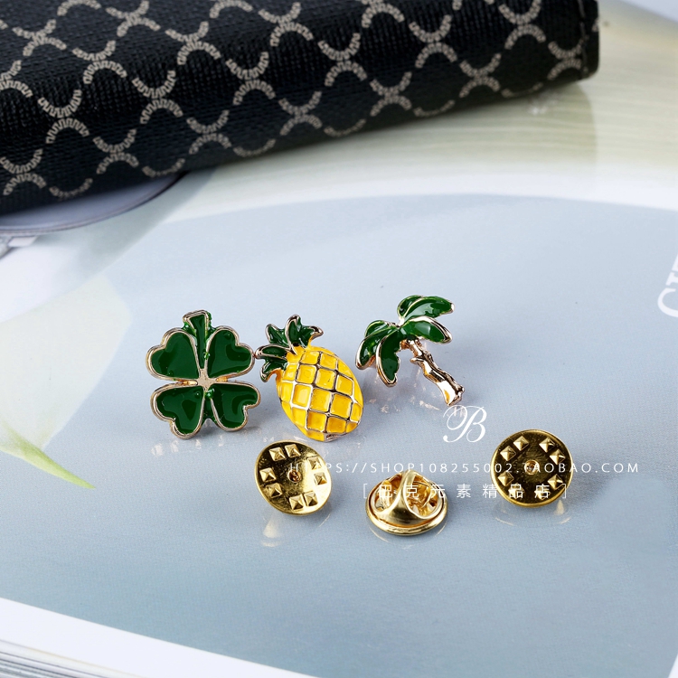 Dứa trâm nữ phụ kiện Hàn Quốc dễ thương huy hiệu khóa pin áo phim hoạt hình trâm cài áo nịt ngực nhỏ trang trí huy hiệu nhỏ huy hiệu cài áo dễ thương