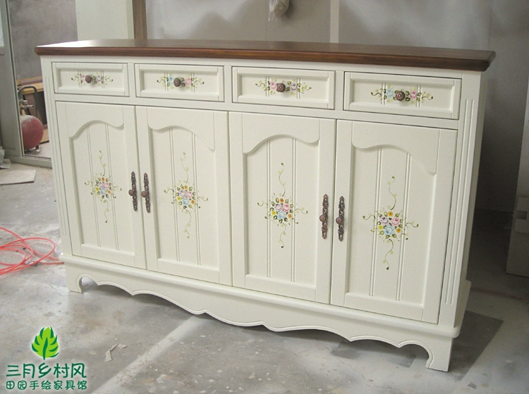 Anh Anh Quốc gia Địa Trung Hải Đồ nội thất vẽ tay Bằng gỗ rắn lối vào Tiền sảnh Tủ giày Sức chứa lớn Mục vụ Mỹ - Buồng