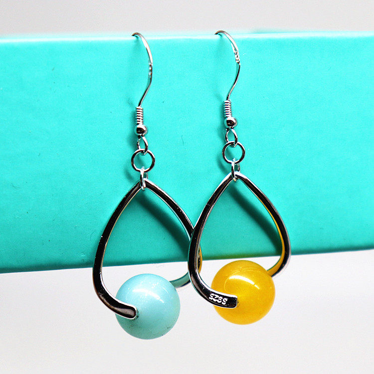 S925 Pure Silver Ear Ring Ear Hook Peach Heart Ear Clip DIY Silver Earrings Accessories Big Ear Hook Earrings Pearl Jade Pendant Accessories