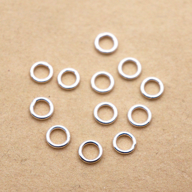 S925 Pure Silver Vegetarian Silver Ornament Accessories Closed Loop Multi-Spec DIY Handmade Necklace Hand-made Connecting Ring Ring