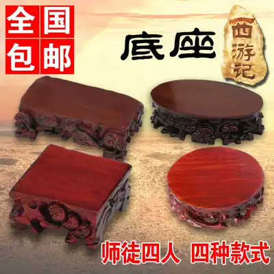 b599 Various sizes, various shapes, stone ornaments, stone bases, solid wood, trenching, vases, wooden supports