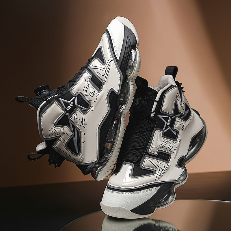 Iverson Anti-Slip, Wear-Resistant Air-Cushion Shock-Absorbing Mid-Top Practical Basketball Shoes with Lettering, Personalized Street Sports Training Men's Shoes Iverson Anti-Slip, Wear-Resistant Air-Cushion Shock-Absorbing Mid-Top Practical Basketball Shoes with Lettering, Personalized Street Sports Training Men's Shoes