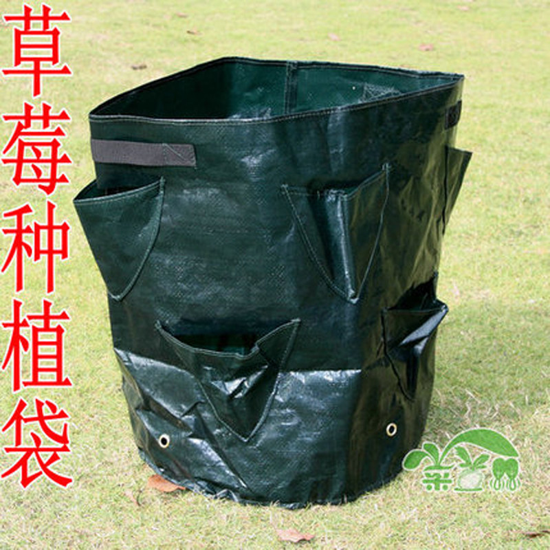 Family balcony strawberry planting bag Eight pockets Herb vegetable three-dimensional planting bag flower pot