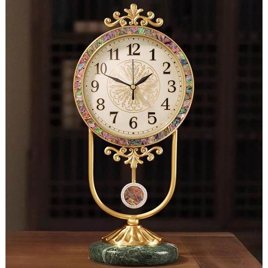 Qin and Han Dynasty Tianxi European-Style Brass Table Clock Desktop Decoration Creative Fashion Light Luxury Clock Silent Quartz Clock