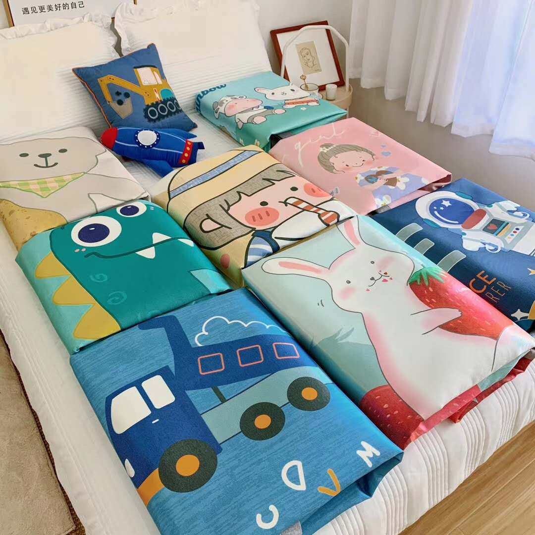 Sweet girl 900D ice silk mat three-piece ins cartoon folding bedroom air conditioning soft mat machine washable