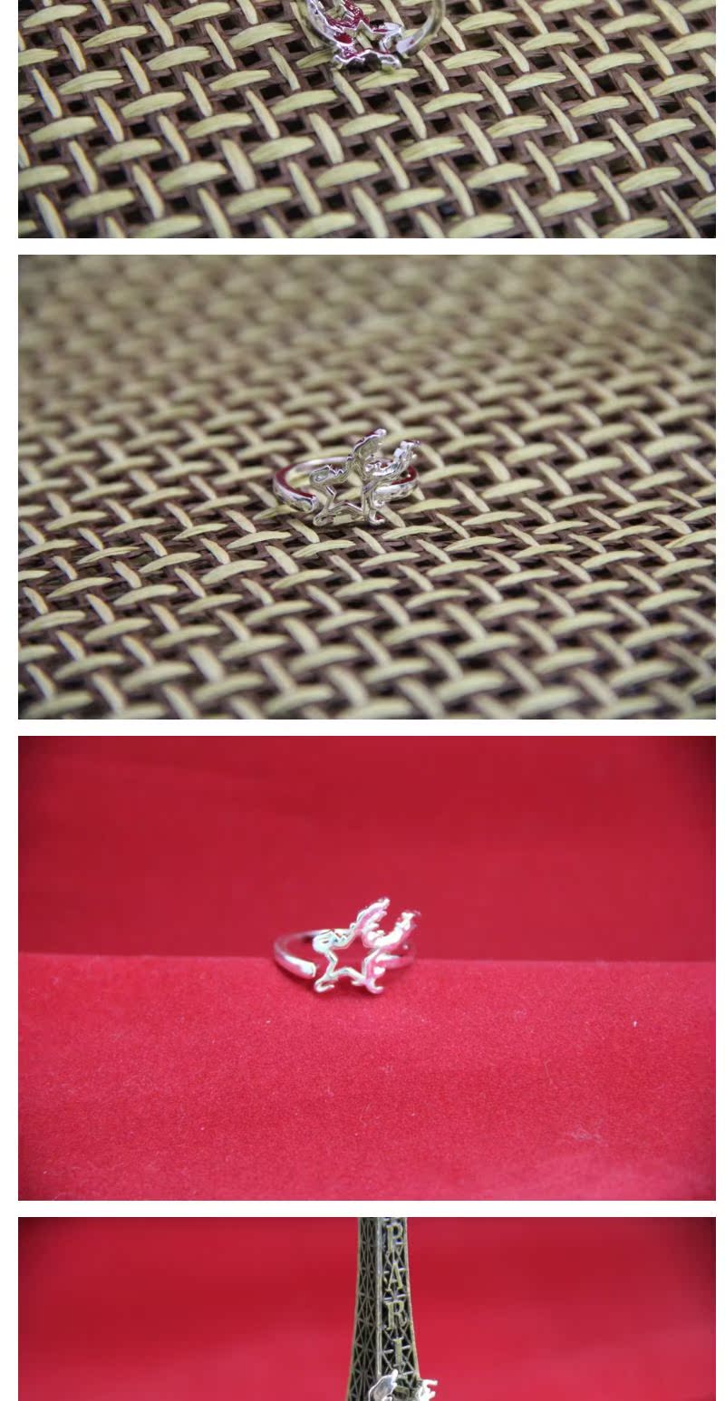 Black Rock Shooter Ring Black Rock Logo BRS Ring Open Ring Phim hoạt hình Anime Bạc hoạt hình dán