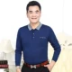 Cotton Daddy 40-50 tuổi 60 nam trung niên áo thun dài tay mùa thu ông nội váy áo có túi ao thun nam