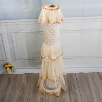 Household round floor-standing tower fan cover protective sleeve electric fan dust cover lace fabric cover custom-made