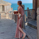 Sanya travel outfits show thin wide-leg pants women's bohemian long skirt seaside vacation beach skirt two-piece set