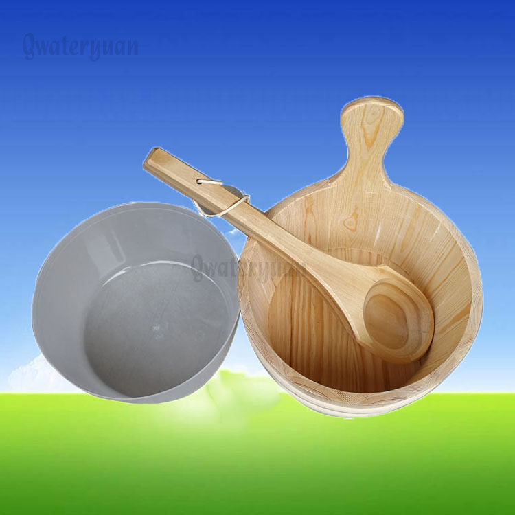Sauna Equipment Solid Wood Wooden Barrel Wooden Spoon Dry Steam Room Watering Wooden Pyo Ladle Core Sweat Steam Accessories Guangdong Manufacturer Direct