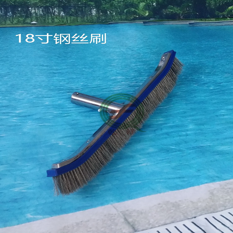 Swimming Pool 18 Inch Wire Brush Fish Pool Bottom Pool Wall Aluminum Back Pool Brushed Pool Wall Brush Pool Cleaning Tool Wire Brush
