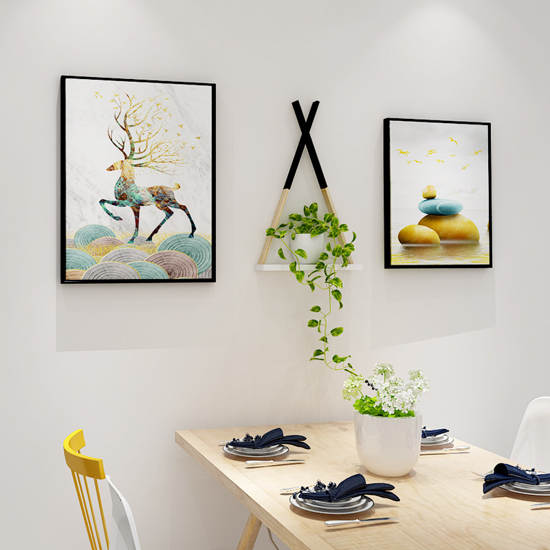 Nordic style living room dining table wall decoration ins background wall pendant creative dining room wall wall blocking wall decoration