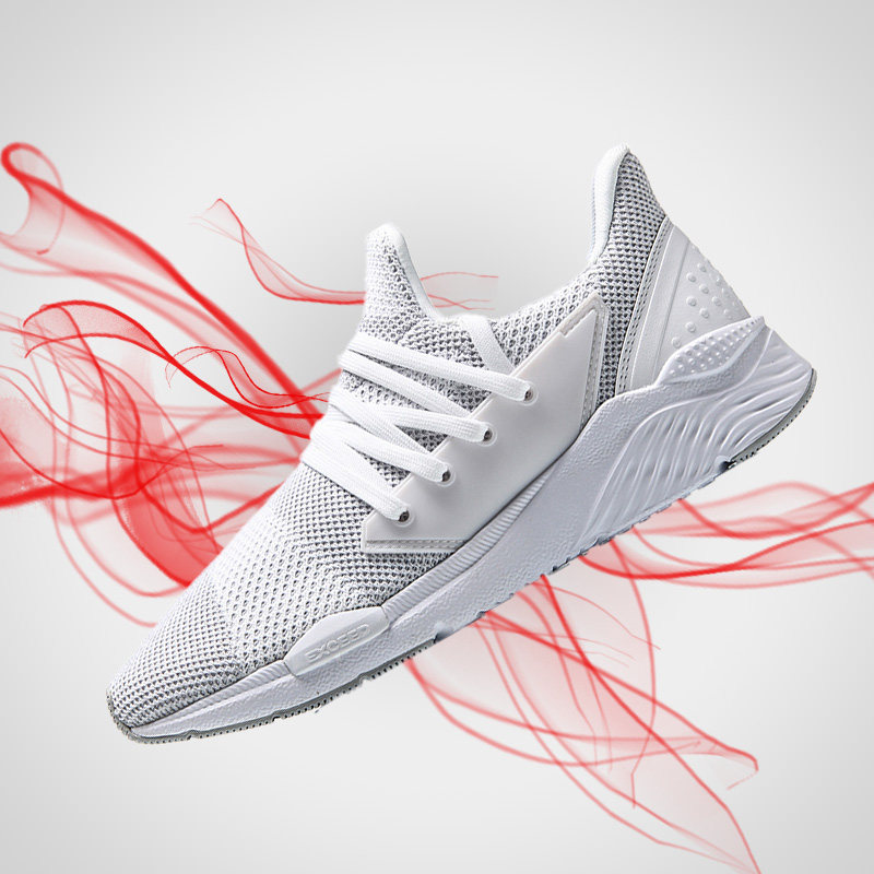 Li Ning 18 Spring Women's One-piece Woven Shock Absorbing Trend Low-Top Casual Shoes AGLN084