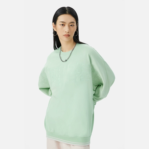 Китай Ли нин подлинный весенний музыкальный фестиваль Мужчины и женщинам и той же вышивкой национальный прилив Big Sweater AWDS222