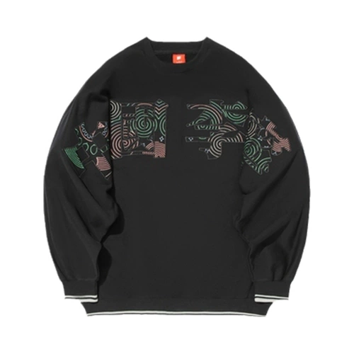 Китай Ли нин подлинный весенний музыкальный фестиваль Мужчины и женщинам и той же вышивкой национальный прилив Big Sweater AWDS222