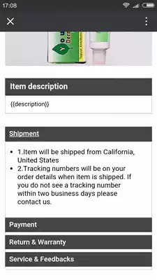 Suitable for eBay new rules PC mobile phone response description Details page HTML concise template