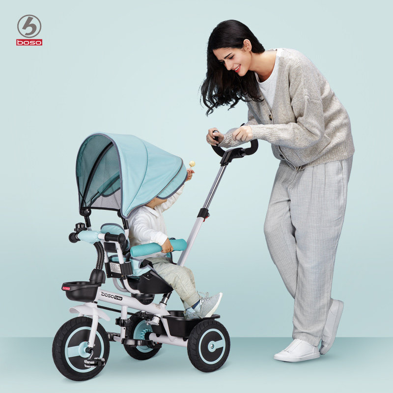 Boso Baoshi Children's tricycle Baby wheelbarrow 1-3-year-old baby baby carrier toddler 3 rounds of bike