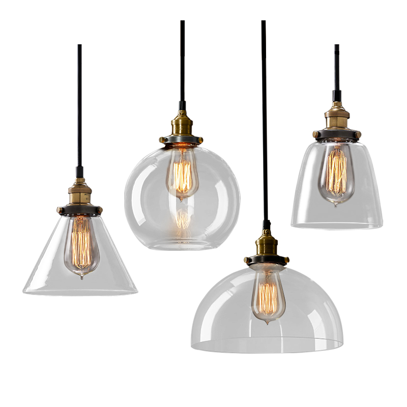 Nordic Loft Retro Creative Little Chandelia Single Head Bar Dining Room Lights Brief Modern Aisle Personality Glass Lamps