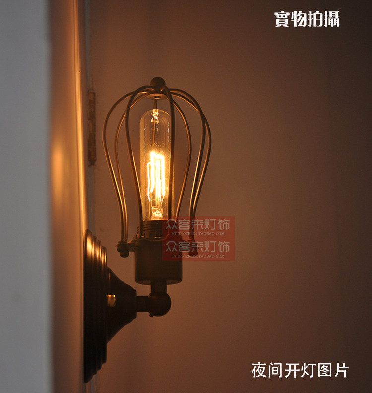 Loft美式复古工业风壁灯酒吧咖啡厅创意过道阳台铁艺壁灯-阿里巴巴