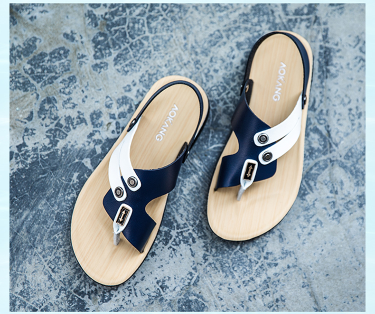 Aokang sandal nam 2018 hè mới giày nam hở mũi Phiên bản Hàn Quốc của xu hướng giày dép xỏ ngón thông thường giày chạy bộ