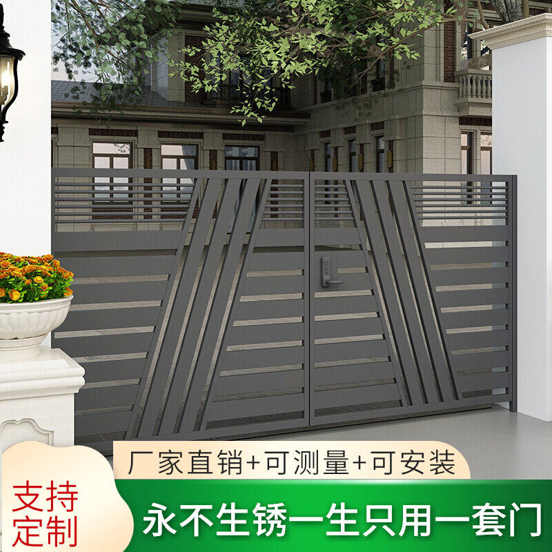 Iron Art Courtyard Gate Villa Gate Garden Door Entrance Doors Modern Brief About Single Double Switch Iron Gate Countryside Yard Door