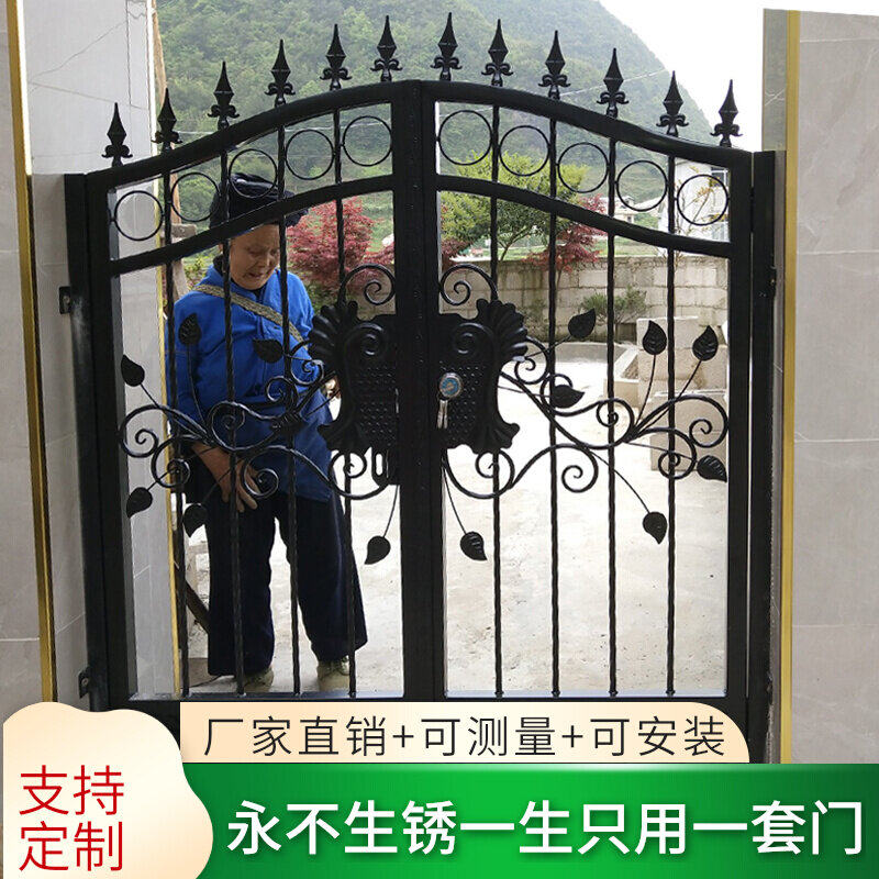 Eurostyle Iron Art Courtyard Door Garden Villa Door Outdoor Countryside pairs Open door entry Single double switch Iron door Custom