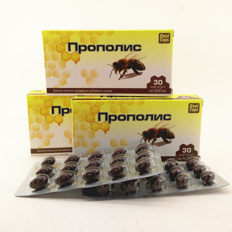 Russia imported bee products Black Bee Propolis softgels 30 500mg