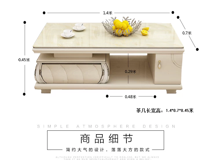 TV tủ bàn cà phê kết hợp gói sơn tối giản hiện đại căn hộ nhỏ phòng khách quầy kính bằng đá cẩm thạch có thể thu - Buồng