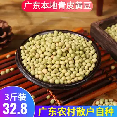 Guangdong farmers grow their own local green skin yellow beans to make soy milk special organic green beans non-genetically modified small grains fresh