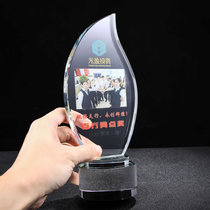 Trophy custom creative crystal custom medals High-grade metal glass competition golf award color printing UV photo