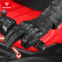 Four seasons motorcycle riding leather gloves locomotive retro racing Autumn Knight equipment full finger half finger sheepskin breathable