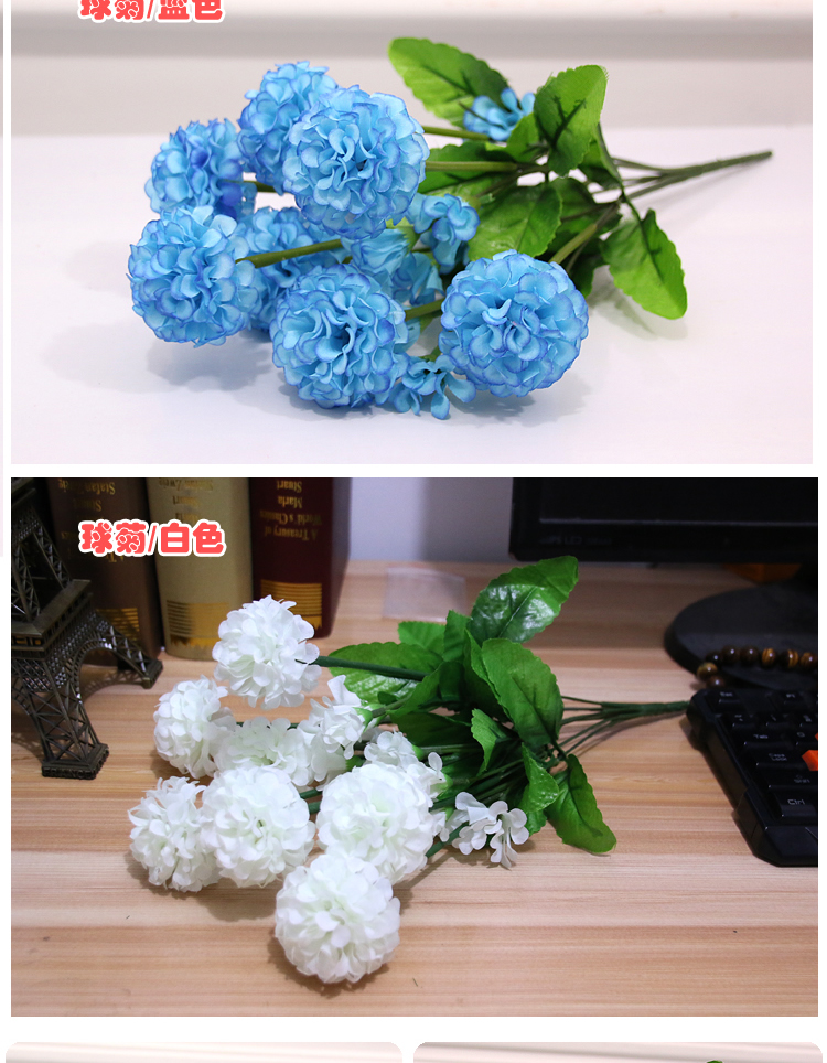 Hoa hồng đơn trang trí hoa giả hoa giả chống hoa thật phòng khách đặt hoa nhựa bó hoa khô sắp xếp hoa trang trí - Trang trí nội thất trang trí phòng khách
