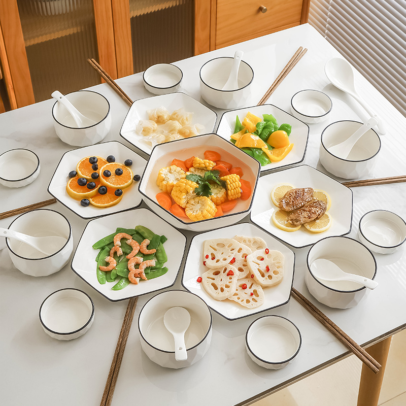 Reunion Platter Tableware Plates Dishes for Home Use 2026 New Model New Year Hot Pot Platter Set Ceramic Soup Bowl Set Reunion Platter Tableware Plates Dishes for Home Use 2026 New Model New Year Hot Pot Platter Set Ceramic Soup Bowl Set