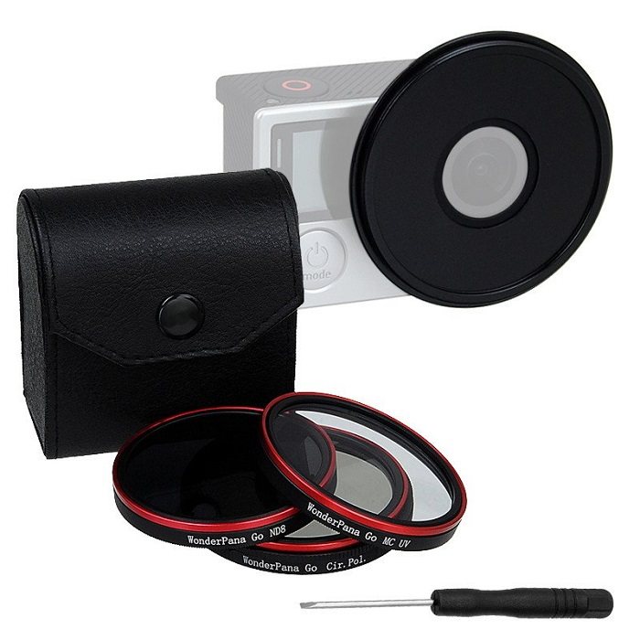 USA Fotodiox GoPro Hero3 4 Accessories UV CPL Polarizer ND8 Attenuator Filter Set