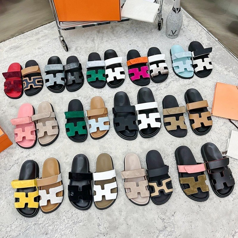 Top Version Erjiu H Slippers for Women, Outdoor Wear, 2024 Summer New Style, Thick-Soled, Velcro, Couple's High-End Sandals for Men