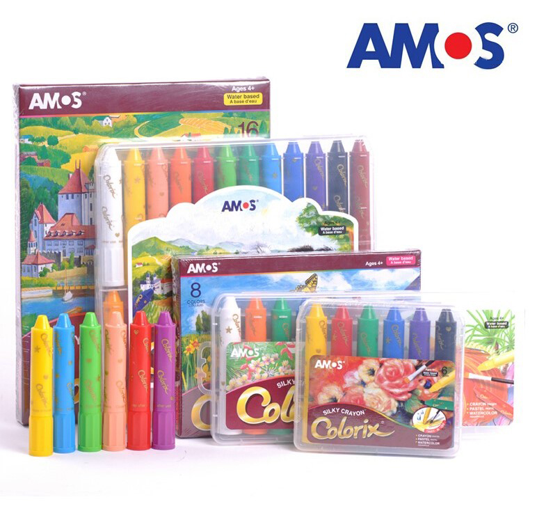 Korea original imported amos children's rotating crayon toy baby paintbrush oil painting stick safe non-toxic washable
