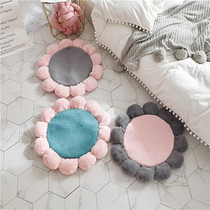 Cute round rabbit plush flower rug with sitting cushion cloakroom bedroom living-room living-room bed front footbed dog cushion