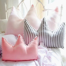ins Nordic wind cute crown bedroom back cushion princess large backrest children bedside soft bag waist resting against pillows