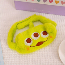 Ins cartoon three-eyed boy plush shading sleep eye mask funny breathable ice compress cute childrens nap eye protection pillow