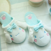 Cartoon Jade Gui Dog Cotton Slippers Women Winter Cute Home Big Ear Dog Plush Bag Heel Slippers At-home Indoor Non-slip