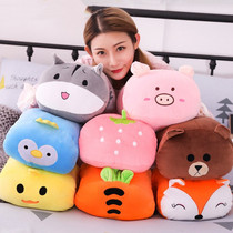 Cartoon cute fox small pig animal plush warm hand cover for children meddling without charging warm hands Bag bag cover student female