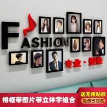 Barber shop decorative painting retro hairdressing shop hairstyle picture frame hanging wall combination hair salon background wall painting mural