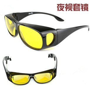 Riding wind - proof sandwear sunglasses night vision mirror driver myopic driving lens