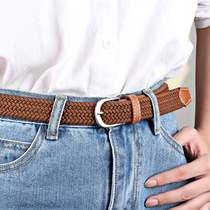 Unisex canvas belt canvas elastic thin belt young student woven canvas belt