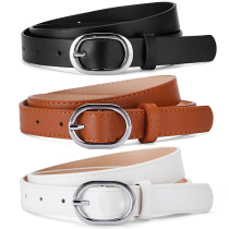 2024 Summer New Oval Day Buckle Dress Belt Womens Fashion Simple Versatile Jeans Belt Women